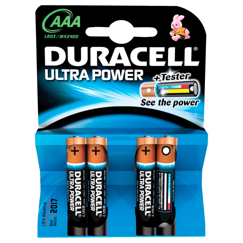 Duracell Ultra PowerBatterien AAA MX2400/LR03 4 Stück